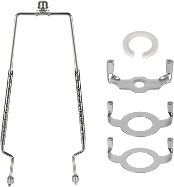 8 9 10 11 12 inch Lamp Shade Harp Holder,  Adjustable Lamp Harp Kit, Fit Both Standard Lamp Rod and E14 E26 E27 Light Base UNO Fitter Adapter Converter Finial Set, Lampshade Bracket