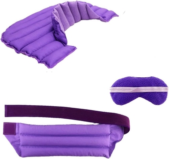 My Heating Pad for Neck and Shoulders, Menstrual Cramps and Back Pain Wrap, and Eye Mask for Headache and Stress Relief - Microwavable Heating Pad Set for Pain Relief &Muscle Relaxation (Purple Plus)