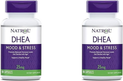 Mood & Stress DHEA 25mg, Dietary Supplement for Balance of Certain Hormone Level and Mood Support, 90 Capsules, 90 Day Supply (Pack of 2)