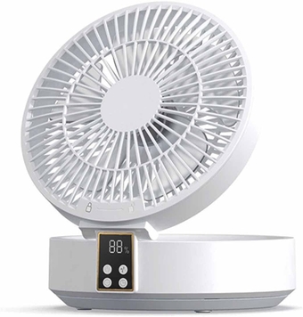 Desktop Fan with Remote, Portable Rechargeable LED Light Fan Air Cooler Mini Desk USB Fan with 3 Speeds, 120° Rotation, Quiet Operation, Great for Bedfroom, Kids Room, Study Room ( Color : White )