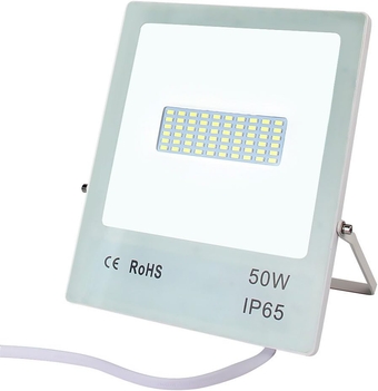 LED Outdoor Flood Lights 10W/20W/30W/50W Super Bright IP65 Waterproof Floodlight, Aluminum + Glass Body, 5000K Daylight White Security Light (50W 4000lm)