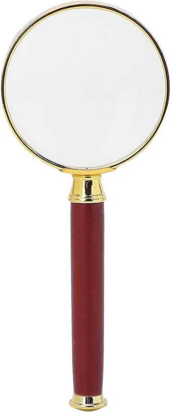 10X Handheld Magnifying Glass Reading Magnifier with Wooden Handle Enhance Reading Experience with Clear Magnified View for Seniors