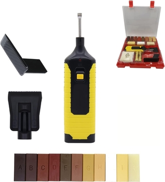 DIY Manual Floor Furniture Repair Kit, Hardwood Laminate Wooden Wood Floor Furniture Repair Kit with 11 Block Wax, Cracks Repair Tool for Floor, Laminate Floor, Walnut, Cherry etc.（Without Battery）