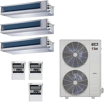 55,000 BTU 18.8 SEER2 ACiQ 3-Zone Concealed Duct Mini Split System w/Max Heat - 18+18+18