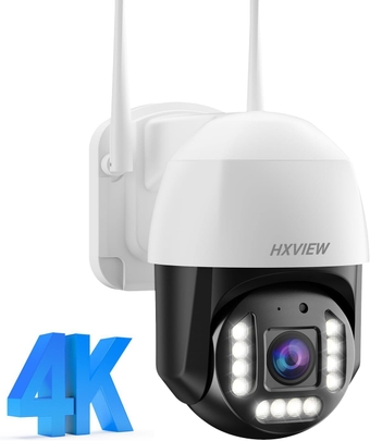4K WiFi Security Camera Outdoor, 360 PTZ IP Floodlight Camera, 8MP Wireless Surveillance Camera with Auto Tracking, 2.4/5GHz Wi-Fi, Person/Vehicle Detection, 1200 Lumens Color Night Vision