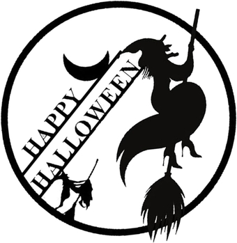 Witch Art Silhouette Happy Halloween Witch Broom Witch on Broom House Wall Decoration Witch Broom Wall Art Craft Hanging Wall Art Decor for Home Modern Wall Iron Metal Sculpture