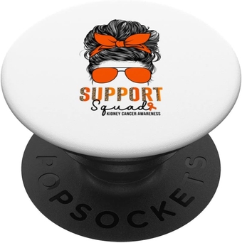 Support Squad Kidney Cancer For Women Ribbon Kidney Cancer PopSockets Swappable PopGrip