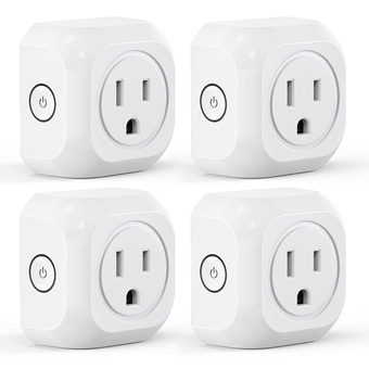 Mini Smart WiFi Plugs  WiFi Outlet Socket with Remote Control & Timer Function, No Hub Required, 2.4G WiFi (4 Pack)