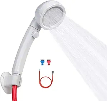 Hand Held Showerhead with ON/Off Switch, Portable Spray Shower Head, High Pressure Shower Heads with Garden Hose Quick Connector and Mounting Kits