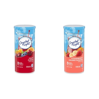 Sugar-Free Fruit Punch and Strawberry Orange Banana Low Calorie Powdered Drink Mix Pitcher Packets (144 Count)