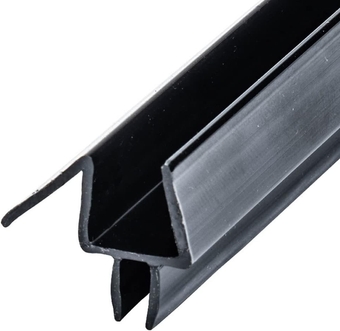 ® Black Frameless  Shower Door Bottom Wipe with Drip Rail for 3/8" , Gap up to 3/8" - 31 in Long