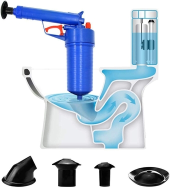 Air Toilet Plunger, Toilet Plunger Dredge Pipe Blaster Drain Cleaner High Pressure Drain Pump Pipe Dredge Cleaner for Bathroom, Kitchen, Bathtub Sink, Floor Drain