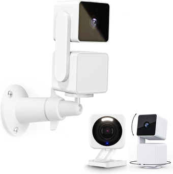 2 Pack Adjustable Wall Mount for Wyze Cam V4 / Wyze Cam Pan V3, 360°Rotation Mount Bracket Aluminum Alloy with 1/4 Screw Thread for Wyze Outdoor Indoor Security Camera System Durable