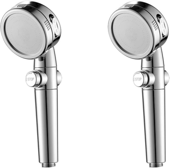 2 Pcs Three Gear Booster Shower Handheld Showerhead Economy Shower Head Handheld Shower Head Spa Shower Head Bathtub Accessories Shower Accessory High Pressure Stainless Steel Hose