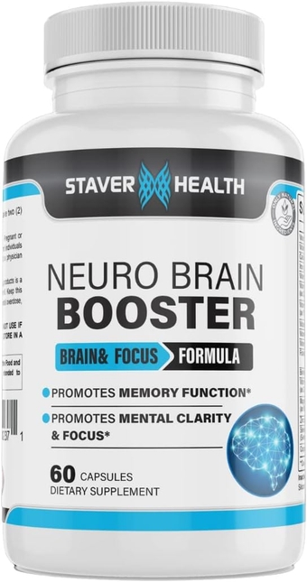 Neuro Brain Booster Supplement 60 Count Capsule - Brain Supplement - Focus Supplement - Nootropic Brain Supplements for Memory and Focus - Enhance Concentration - All Natural