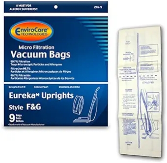Replacement Micro Filtration Vacuum Bags made to fit Eureka F&G Sanitaire, Kenmore 5062, White Westinghouse, Koblenz, Singer SUB-1, Commercial 9 pack