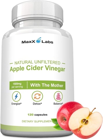 Apple Cider Vinegar Capsules with The Mother - Healthy Keto Diet Supplements - Help Improve Energy, Immunity, Digestion & Metabolism - Powerful Cleanser & Detox - ACV Pills for Women & Men –120 Ct