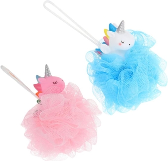 2pcs Unicorn Bath Ball Bathtub Scrubber Bath Sponge Mens Loofah Scrub Sponge Shower Sponge with Bubble Sponge Unicorns Body Shower Balls Bathroom Supply Exfoliating Bath Net