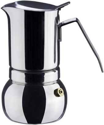 Stainless Steel Italian Espresso Coffee Maker Stovetop Moka Pot Greca Coffee Maker Latte Cappuccino Percolator, 8 Espresso Cup - 16.9 Oz