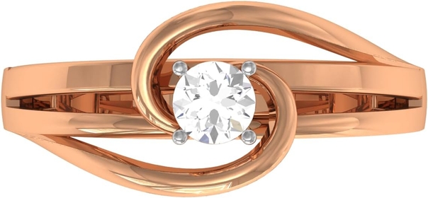 Diamond Ring For Women And Girls In 14k Solid Gold Ring Diamond Size 4.05 MM Diamond Weight 0.25 CTW Gold Weight 4 GM Thickness 2.00