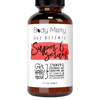 Age Defense Super 6 Serum – Anti-Aging Vitamin C Treatment with Retinol and Niacinamide - Brightening Skin Care for Fine Lines, Wrinkles, Dark Spots and Hyperpigmentation, 1 fl oz