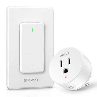 Remote Control Outlet, Wireless Detachable Wall Mounted Light Switch, 15A/1500W Electrical Remote Plug in on Off Power Switch for Household Appliances, No Wiring,Expandable, 300 Feet RF Range