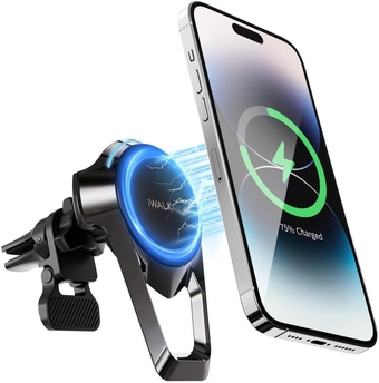 Magnetic Phone Holder for Car, Premium Magnetic Car Mount for Air Vent, 360° Adjustable Car Mount, Fast Charging Wireless Car Charger Luxurious Car Accessories for iPhone 15/14/13/12 Series