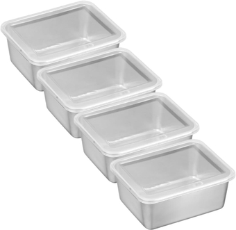 4pcs Boxes Crisper Fridge Storage Bins Large Lunch Bowl Snack Holder Foods Chafing Dishes Conure Food Refrigerator Hotpot Pot Food Keepers Fridge Bins Plastic Travel Container Seal
