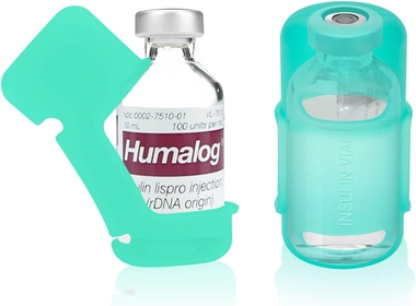 Short Insulin Vial Protector for Fiasp Humalog Novolog Humulin Novolin Insulin, Diabetes Insulin Silicone Sleeve Vial Holder Case for 10ML Insulin Vials (Green-Short (2-Pack))