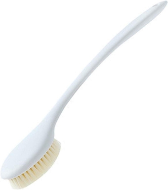 Bath Body Brushes Comfy Bath Brush, Back Scrubber Long-Handled Shower Brush,Exfoliate Massage Improve Cellulite Treatment to Ease Itchiness and Promote Blood Circulation (Color : White)