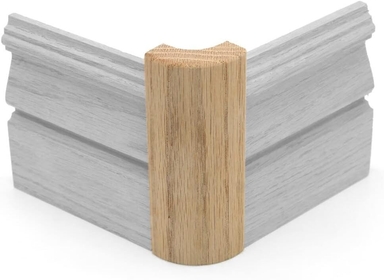 3/4" x 2 1/4" x 6" Oak Outside Radius Corner Base Block Bullnose - Fits 3/4" Radius, Trim Molding (10)