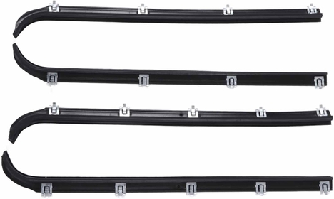 Window Sweep Felts Seals, 4pcs Rubber AM 41543318 Weatherstrip Kit Window Sweep Felts Trim Replacement for F150 F250 Truck 1987‑96