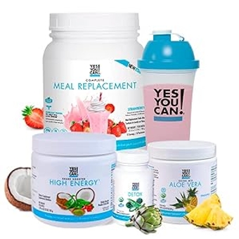 Detox Plus Kit (Meal Replacement Strawberry, Aloe Vera Hibiscus) - Complete Meal Replacement Powder, High Energy Shake Booster, Aloe Vera Detox Supplement, Health Transformation