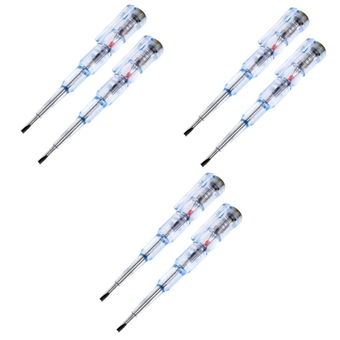 6 Pcs Inductive Test Pen Power Tester Pen Circuit Tester Pen Voltage Sensing Screwdriver Point Contact Test Pen Circuit Detector Electrical Testing Induction Zinc Alloy Probe Pen