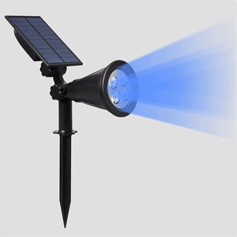 Flood Light Dimmable Luminaire, Solar Colorful Spotlight In-Ground Luminaire Energy Saving Led Strahler Intelligent Light Control Floodlight, 90° Rotating Joint, Durable Battery (Color : Blue)