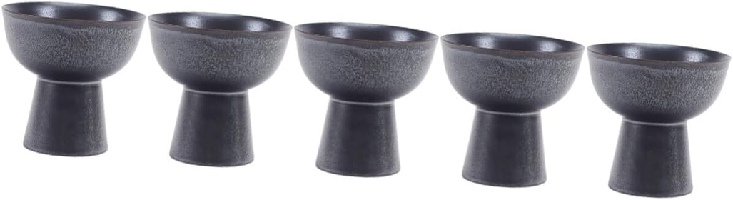 5pcs Ceramic Fruit Bowl Round Footed Dish Fruit Serving Kitchen Vegetable Basket Cereal Bowl Marble Decor Tabletop Decor Snack Containers Cupcake Pan Desk Ceramics Cake Stand Candy