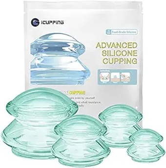 Cupping Therapy Set (4 Size, 4 Cups) Silicone Cupping Set for Back Massage, Muscle Relaxation, Cellulite Reduction