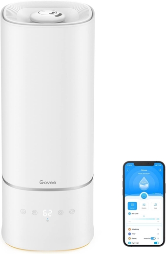 6L Smart WiFi Humidifiers for Bedroom Large Room Plants, Top Fill Cool Mist Humidifier with App Control, Auto Mode with Sensor, Essential Oil Diffusers and Night Light, Works with Alexa