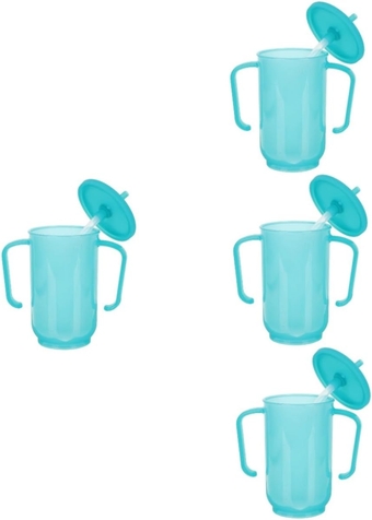 4pcs Drinking Cup with Straw Dysphagia Cups Spillproof Kennedy Cups Cup for Liquid Diet Liquid Diet Feeding Cup Colored Cup Patient Cup Dementia Bowl French Plastic Milk Cup Elder