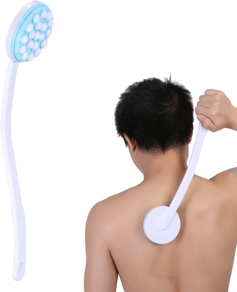 Back Scrubber for Shower, Bath Body Brush with Non Slip Long Handle Lotion Oil Cream Applicator Body Leg Bath Body Massager Massaging Tool