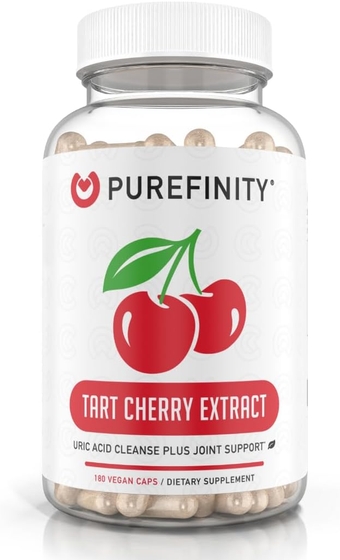 Tart Cherry Capsules 3000mg Max Strength – Advanced Uric Acid Cleanse, Powerful Antioxidant with Joint Support – Non-GMO, Gluten Free, Vegan – 180 Capsules (6 Month Supply)