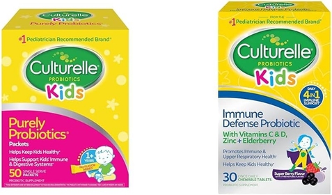 Kids Purely Probiotics Packets Daily Supplement, Helps Support Kids’ Immune & Immune Defense Probiotic with Vitamin C, Vitamin D and Zinc + Elderberry, Non-GMO