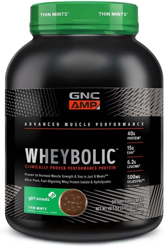 AMP Wheybolic Protein Powder | Targeted Muscle Building and Workout Support Formula | Pure Whey Protein Powder Isolate with BCAA | Gluten Free | Girl Scout Thin Mints | 25 Servings
