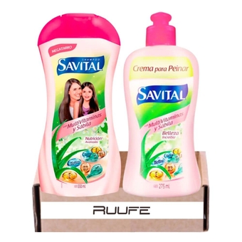 Aloe Vera multivitamin shampoo & styling cream (2 pack) savital shampoo con multivitaminas y crema para peinar savital shampoo con multivitaminas y sabila shampoo savital