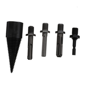 5 Pcs Hole Opener Wood Splitting Cone Firewood Woodworking Tool Drills Wood Splitting Wood Splitting Drill Bit Electric Woodworking Drill Bit M Drive Lumber Screw Log Steel