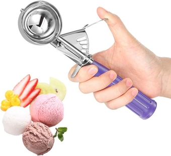 Ice Cream Scoop, Small Size Cookie Scoop Melon Baller Scoop with Trigger Release for Meatballs Melon, Ice Cream Scoop Stainless Steel Scoopers (Small Size - 1.46Tbsp)