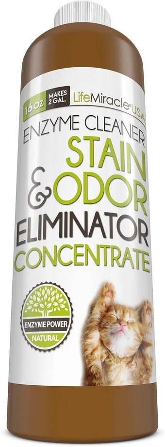 Enzyme Cleaner & Pet Odor Eliminator CONCENTRATE | Deep Cleaning Enzymatic Spot Remover for Dog Cat Urine, Rug, Carpet, Upholstery, Couch, Car Stains & Smells | Makes 2 GALLONS