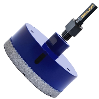 4 inch Diamond Hole Saw Core Drill Bit for Concrete Granite Quartz Countertops, Porcelain Ceramic Tile, Brick, Cinder Blocks, Pavement 5/8"-11 Thread Connection Heavy Duty Drill Adapter Included