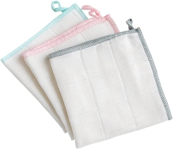 3/5pcs Wood Fiber Dishcloth for Kitchen Household Magic Wipes Absorbent Thicker Cloth for Cleaning Non-Stick Oil Dish Cloth (Color : 3PCS)