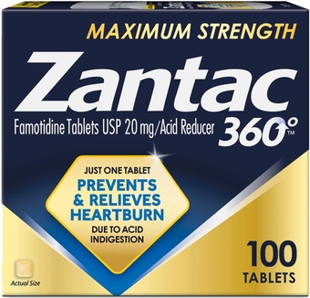 360 Maximum Strength Tablets, 100 Count, Heartburn Prevention and Relief, 20 mg